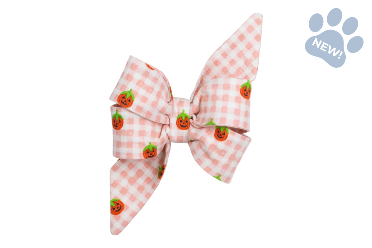 Pumpkin Gingham Belle Bow