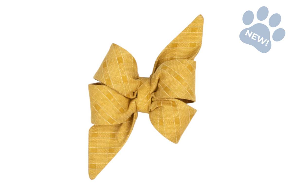 Old Gold Plaid Belle Bow