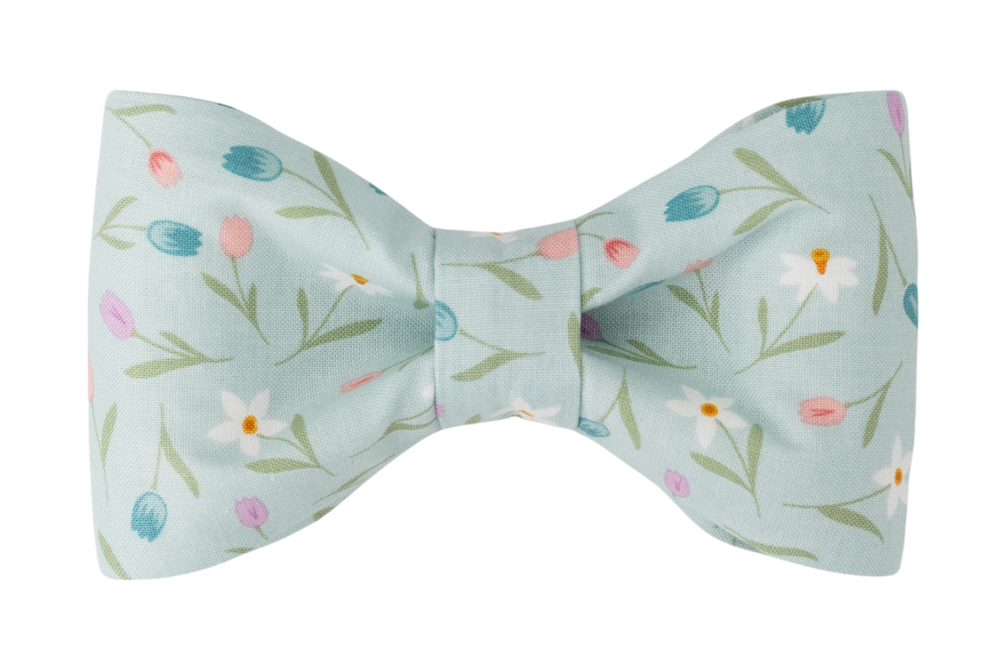 Dusty Blue Tulips Dog Bow Tie - Crew LaLa
