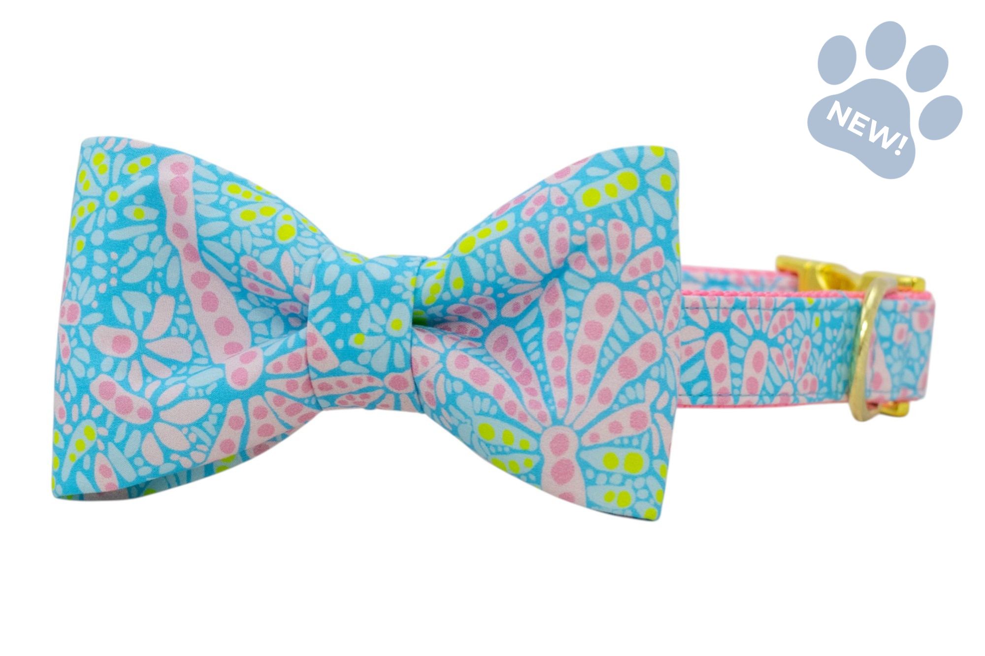 Pink Poppy Bow Tie Collar - Crew LaLa