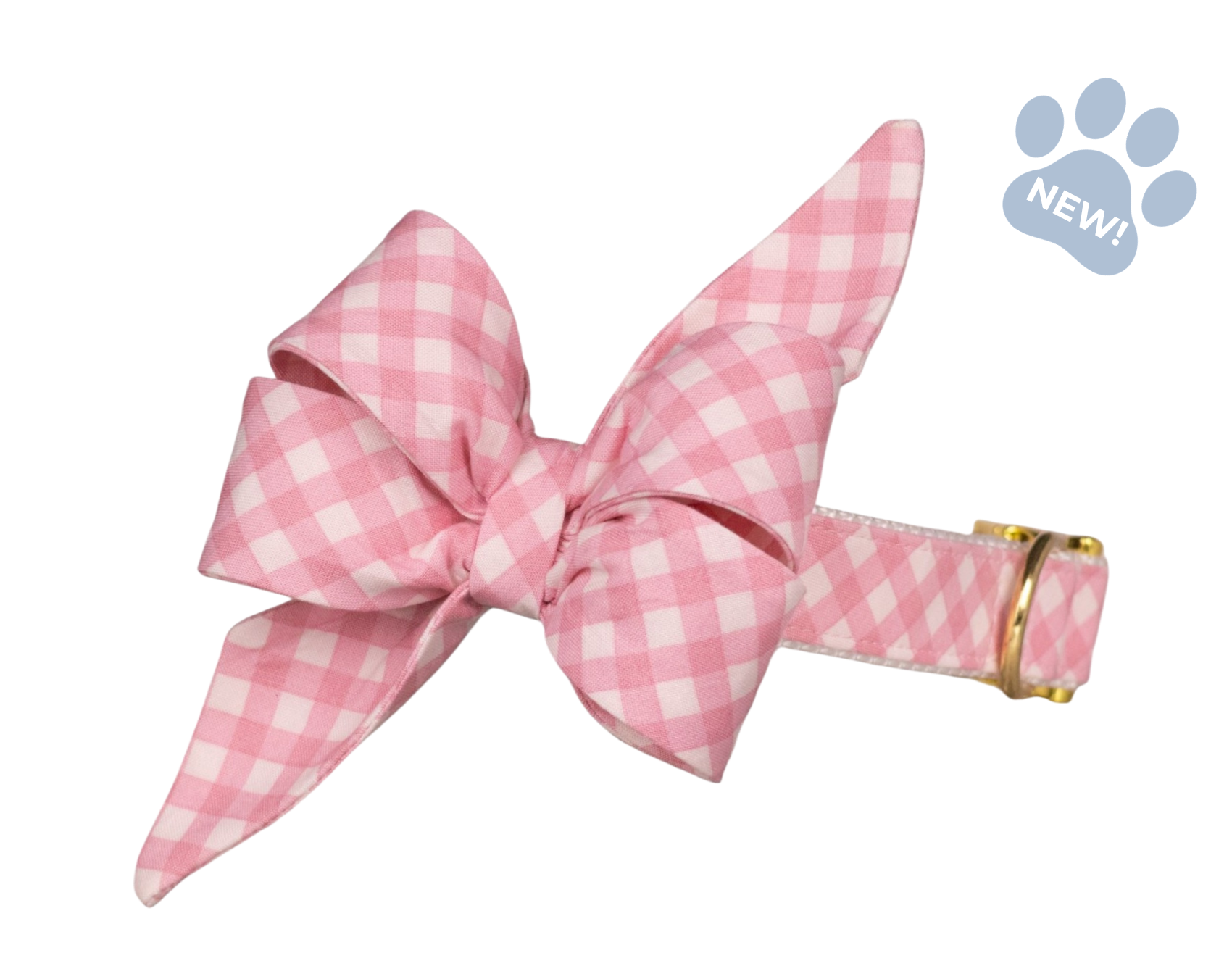 Blush and Bashful Picnic Plaid Belle Bow Dog Collar