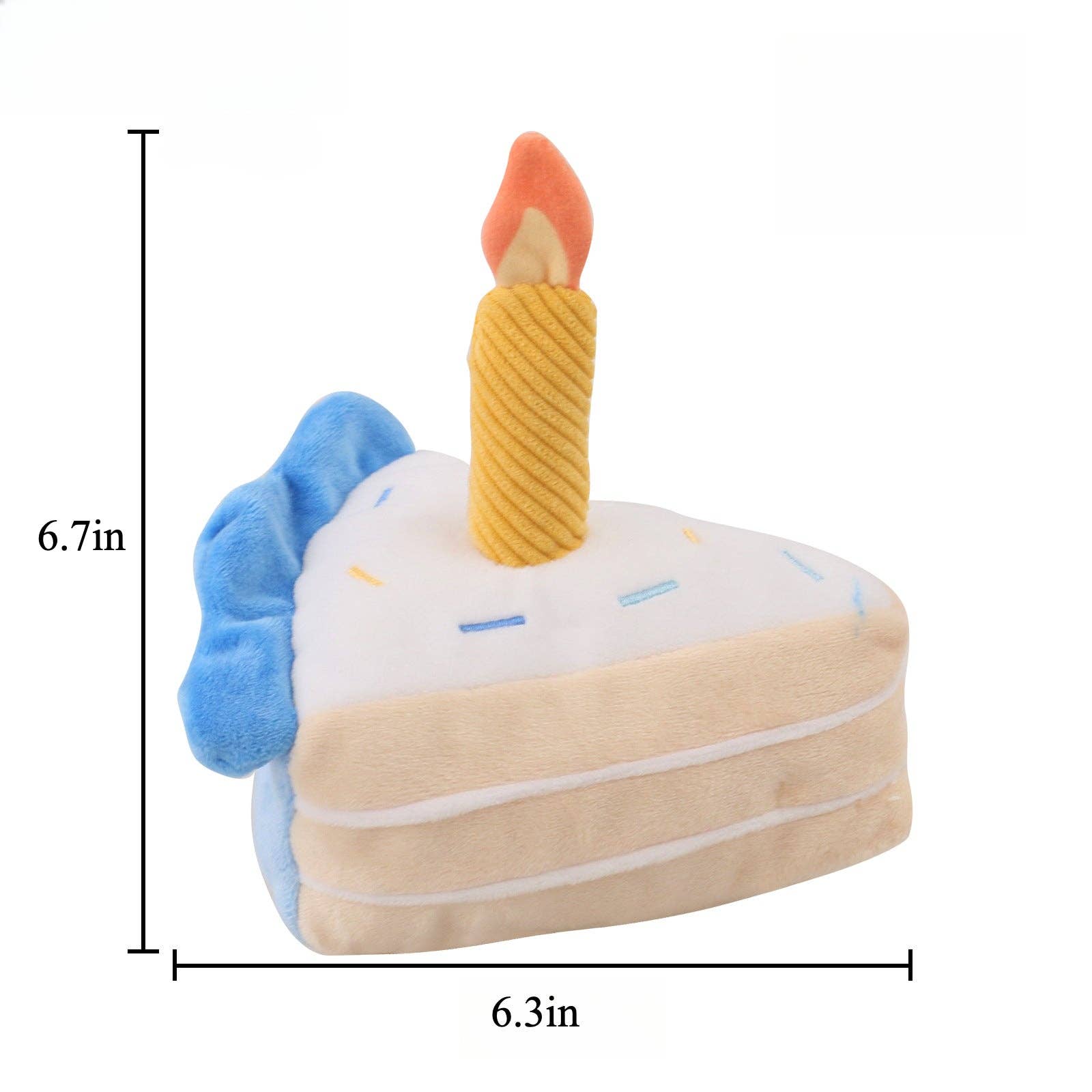 Birthday Cake Plush Dog Squeaky Toy