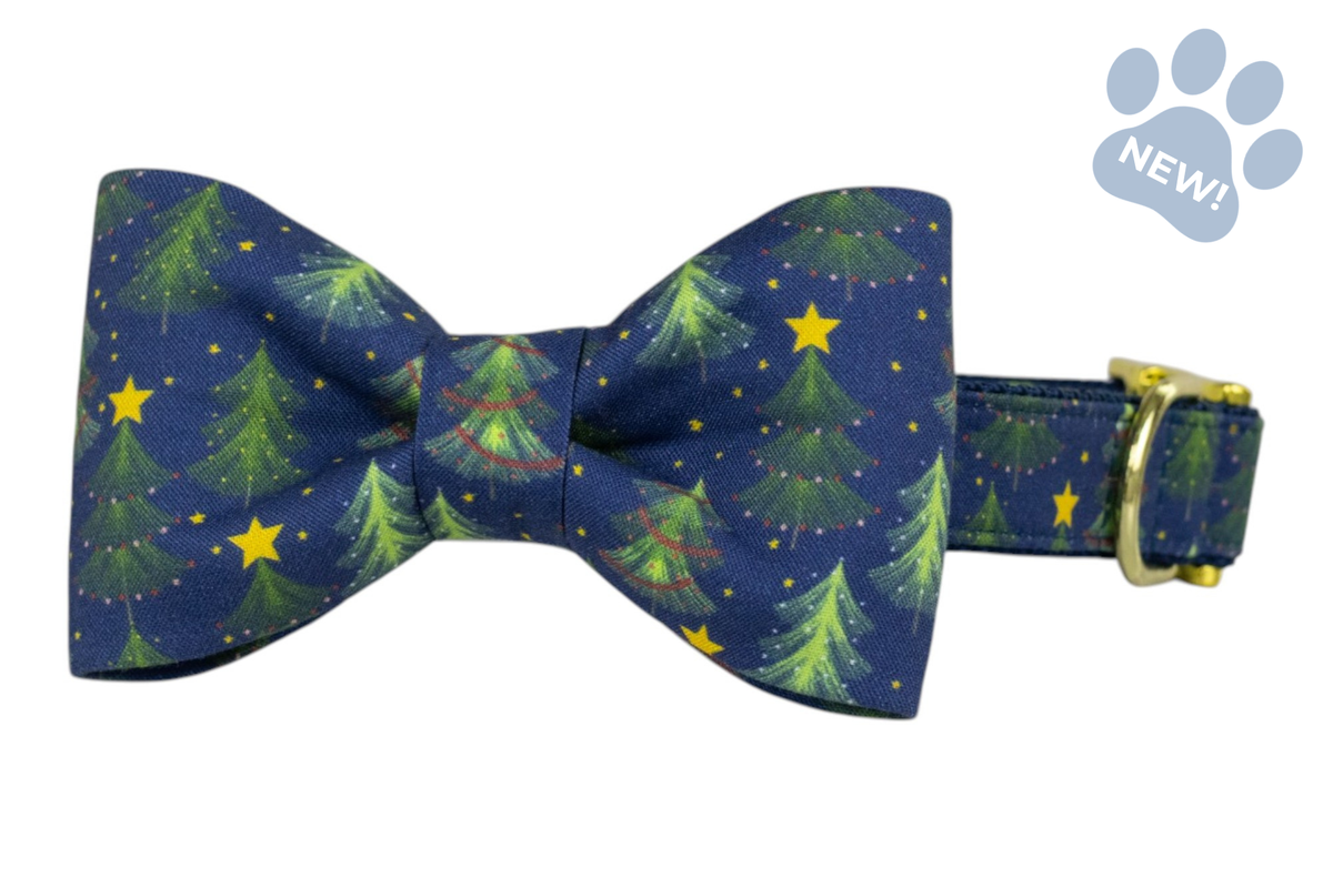 Festive Forest Bow Tie Collar
