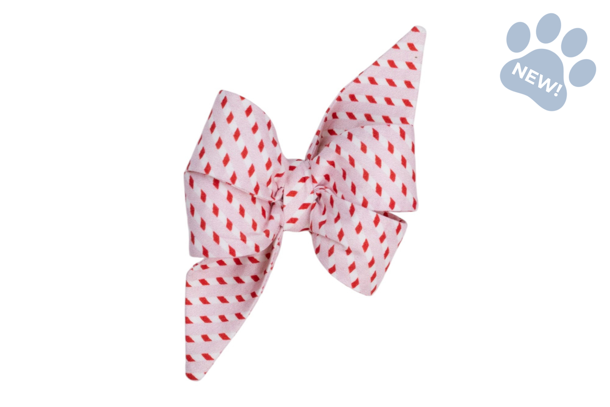 Pink Candy Cane Stripe Belle Bow