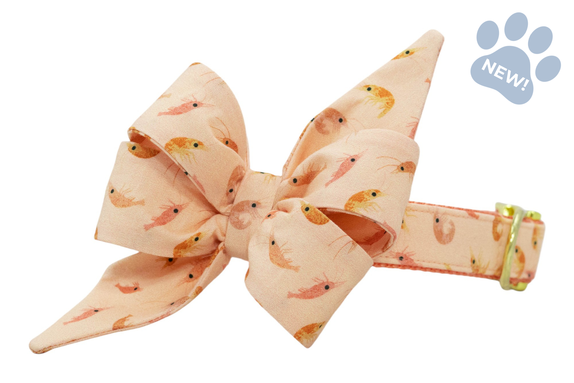 Peach Prawns Belle Bow Collar - Crew LaLa