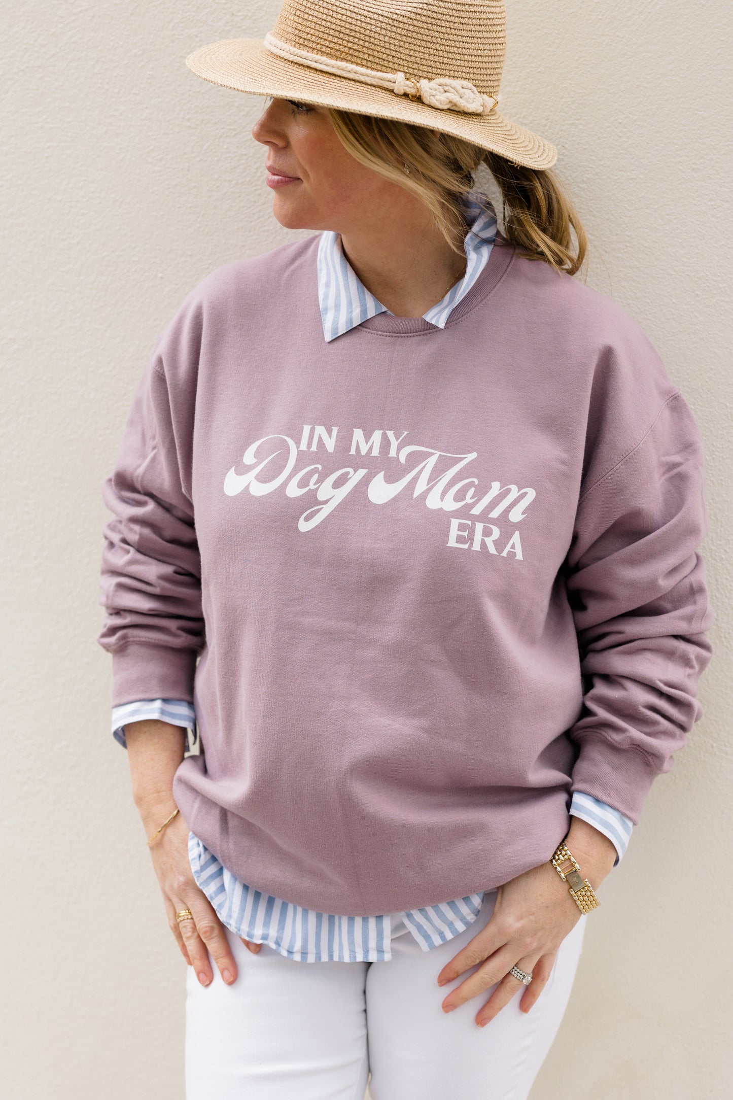 Mauve In My Dog Mom Era Sweatshirt - Crew LaLa