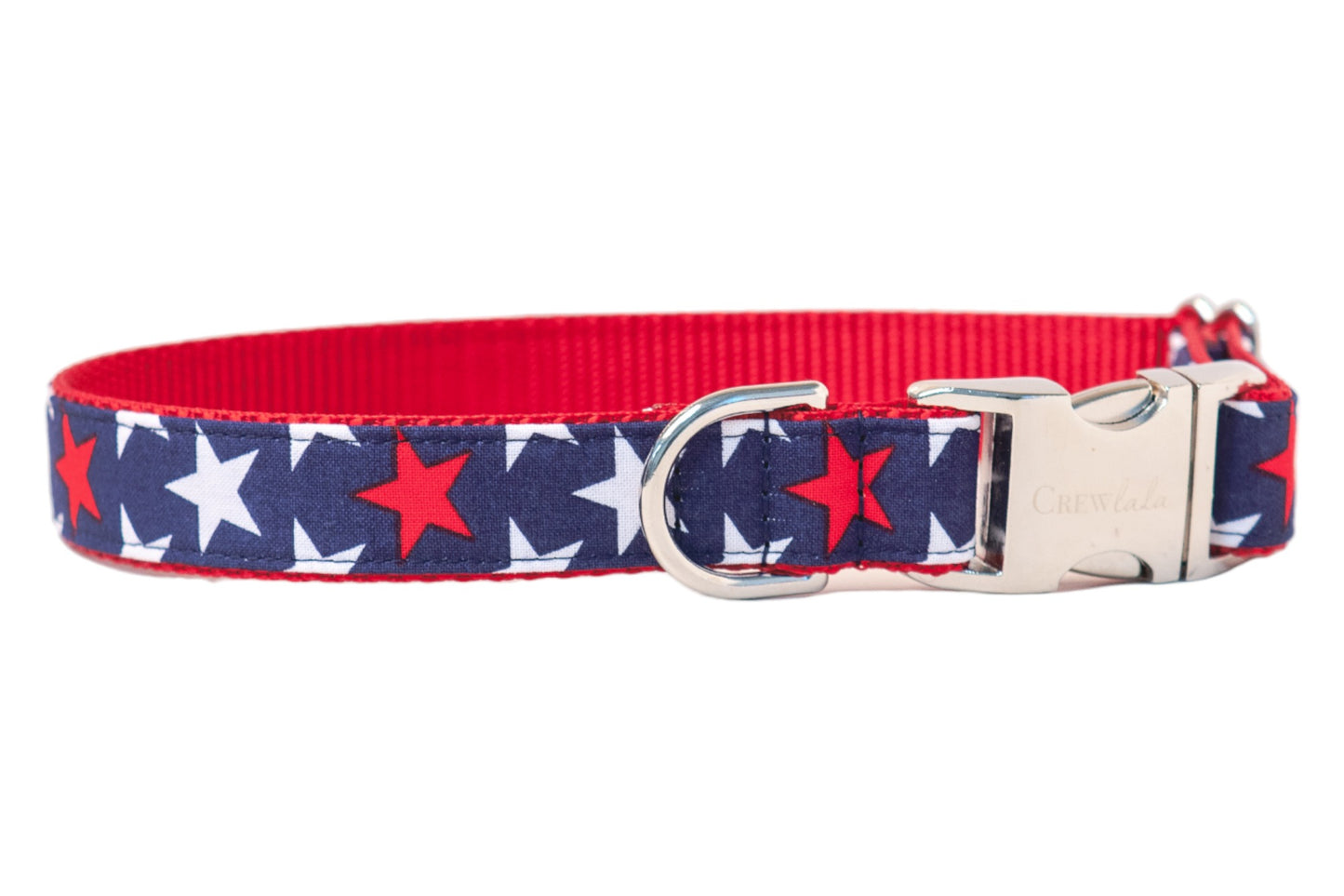 Patriotic Stars Belle Bow Dog Collar - Crew LaLa