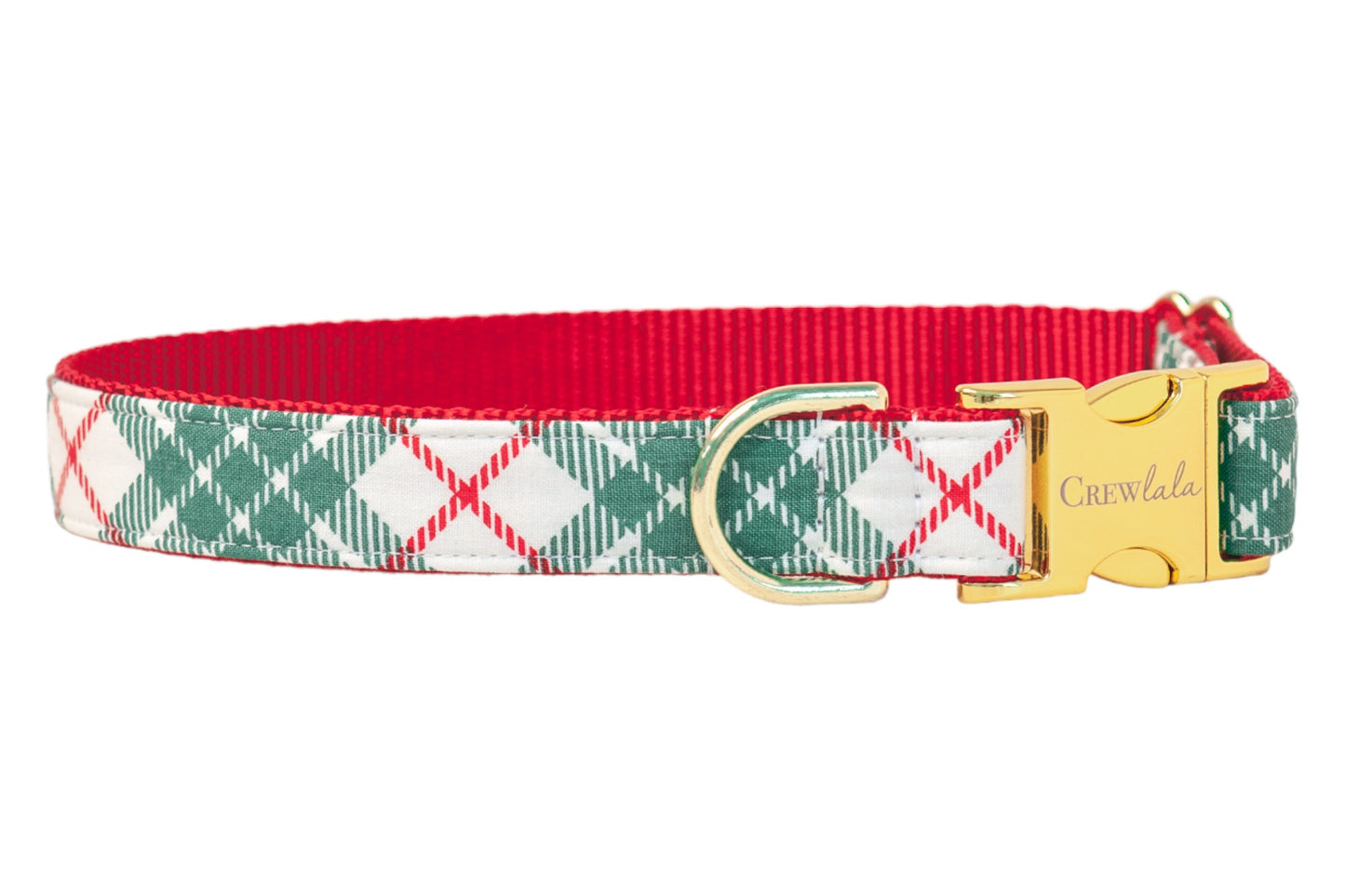 Green Present Plaid Bow Tie Dog Collar