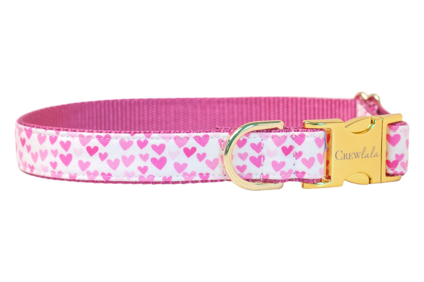 Pink Hearts Bow Tie Dog Collar - Crew LaLa