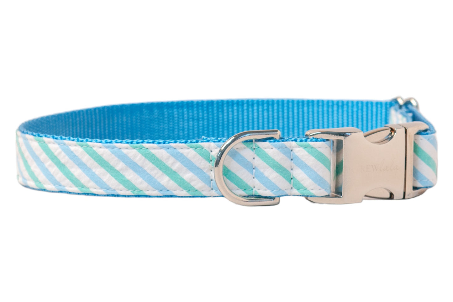 Bermuda Seersucker Bow Tie Dog Collar - Crew LaLa