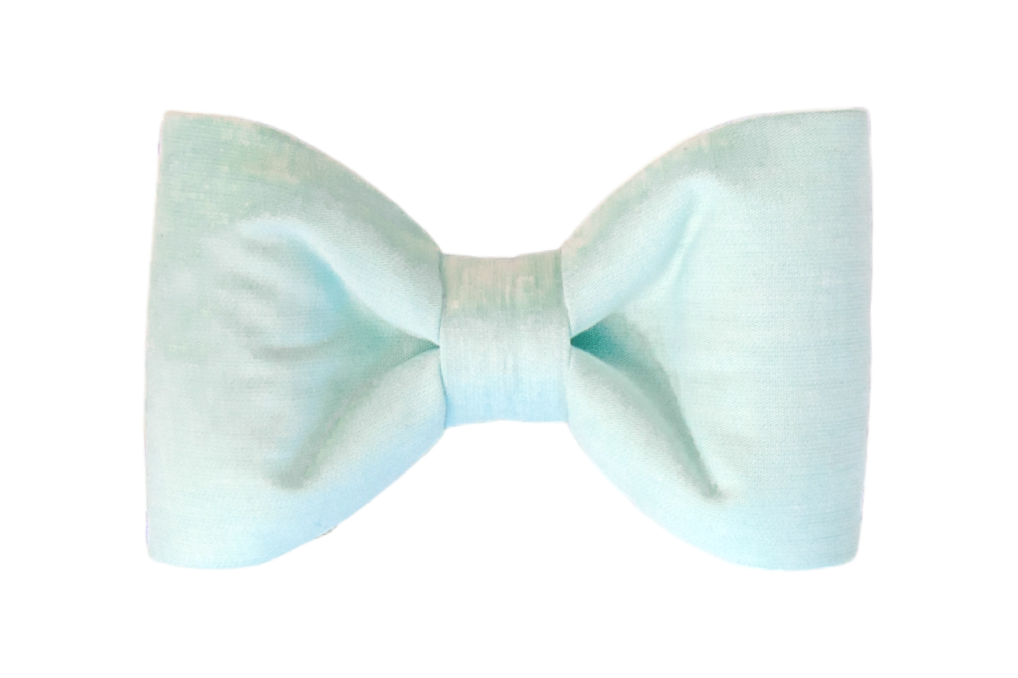 Light aqua-colored linen dog bow tie with a clean, structured silhouette. Ideal for Spring and Summer outings!