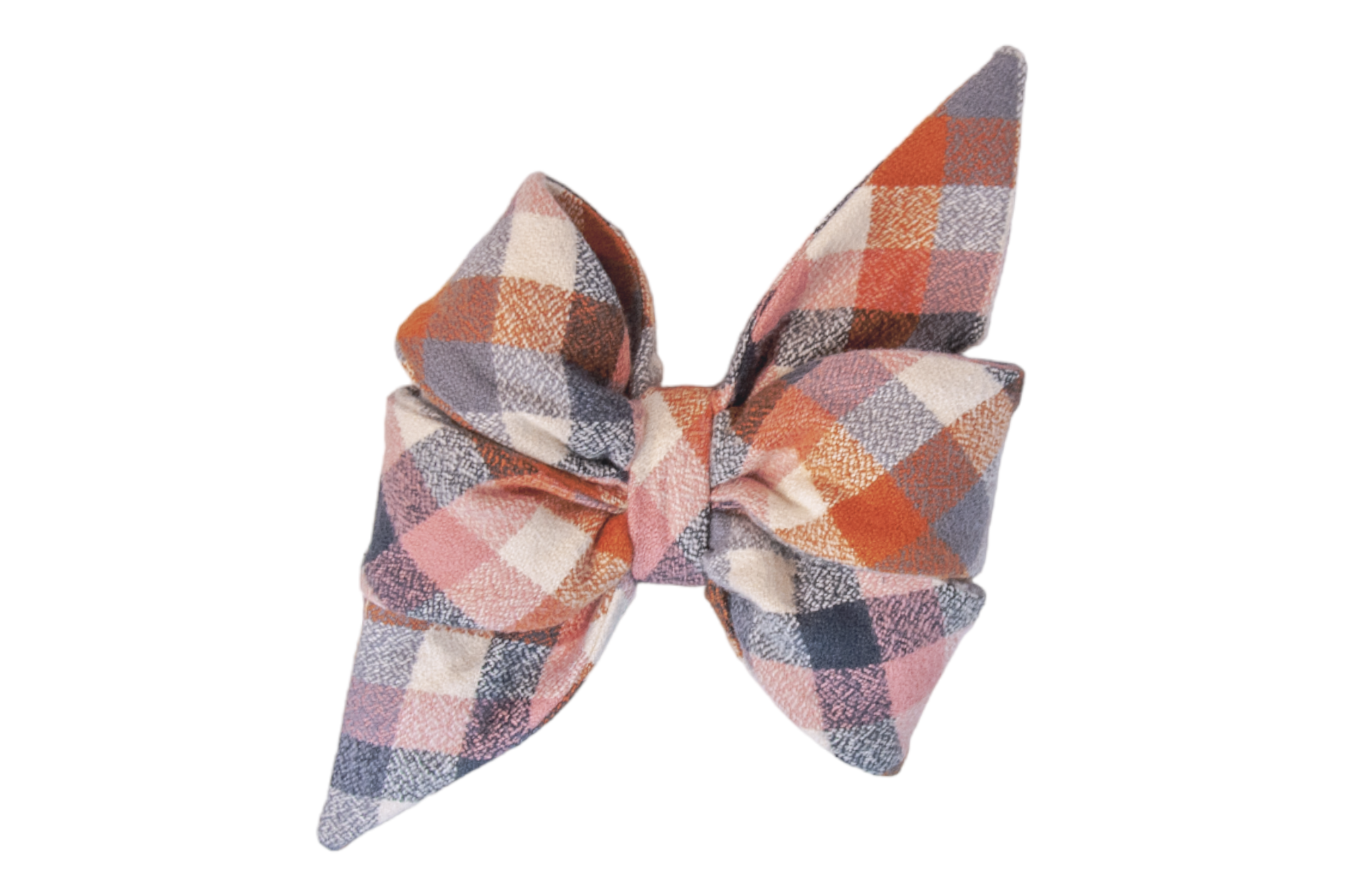 Cozy up your pet's style with this warm-toned plaid flannel girl dog belle bow, perfect for autumn adventures.