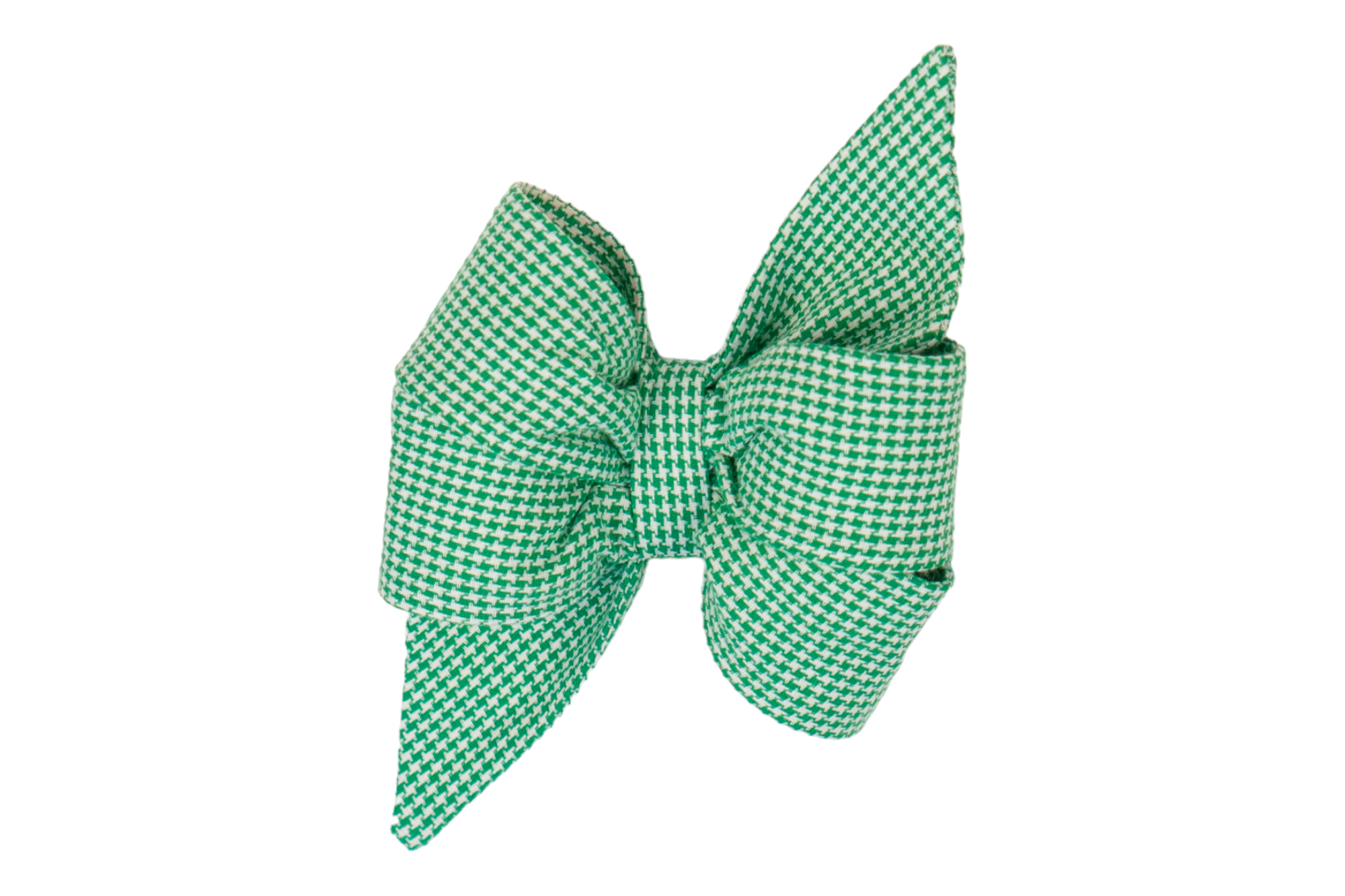 Classic green and white houndstooth handmade belle bow for girl dogs, wear it everyday or special occasions.