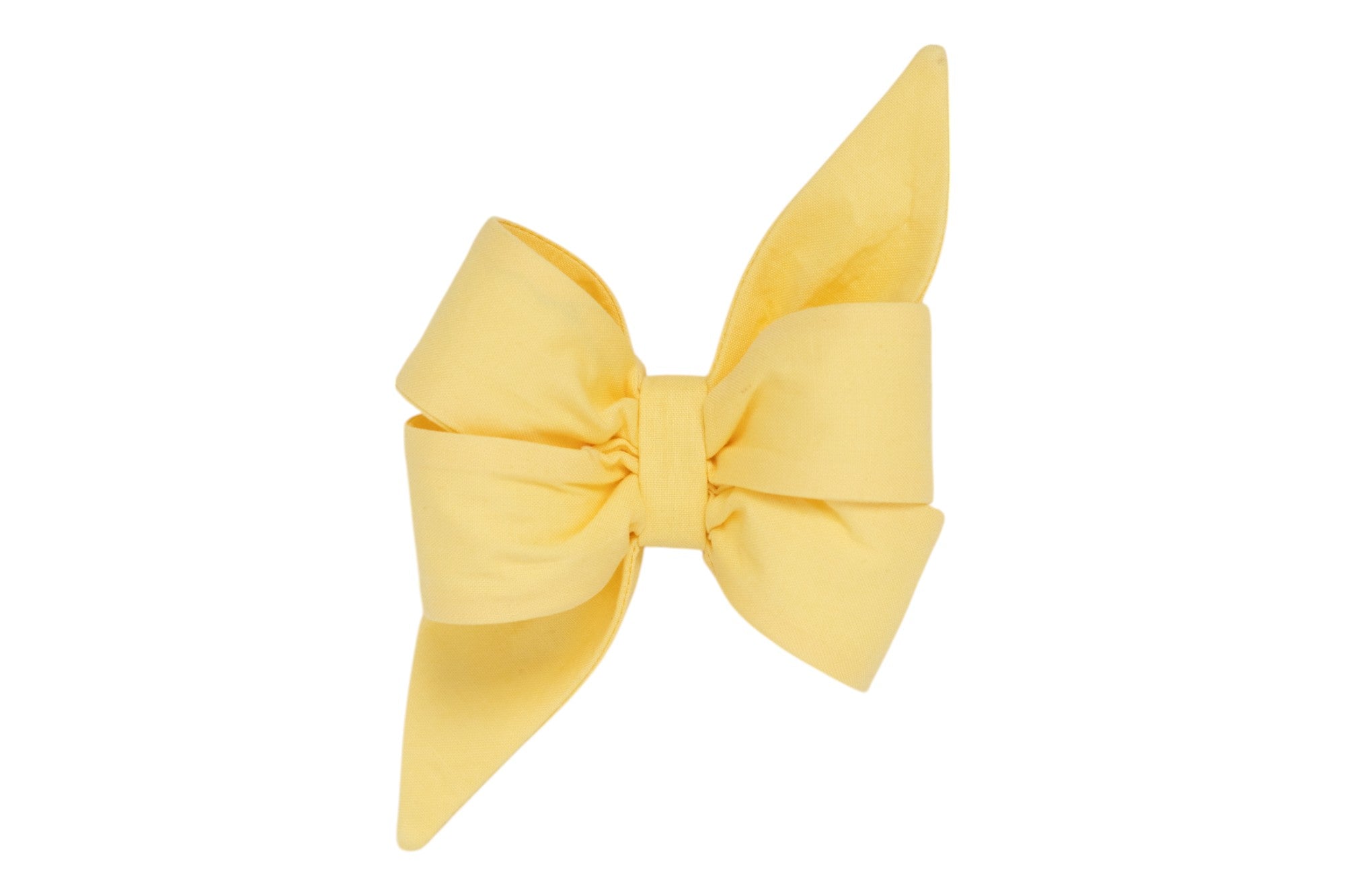 Bright and cheerful lemon yellow girl dog belle bow perfect for sunny days, spring events, or adding a pop of color to your pup’s look.