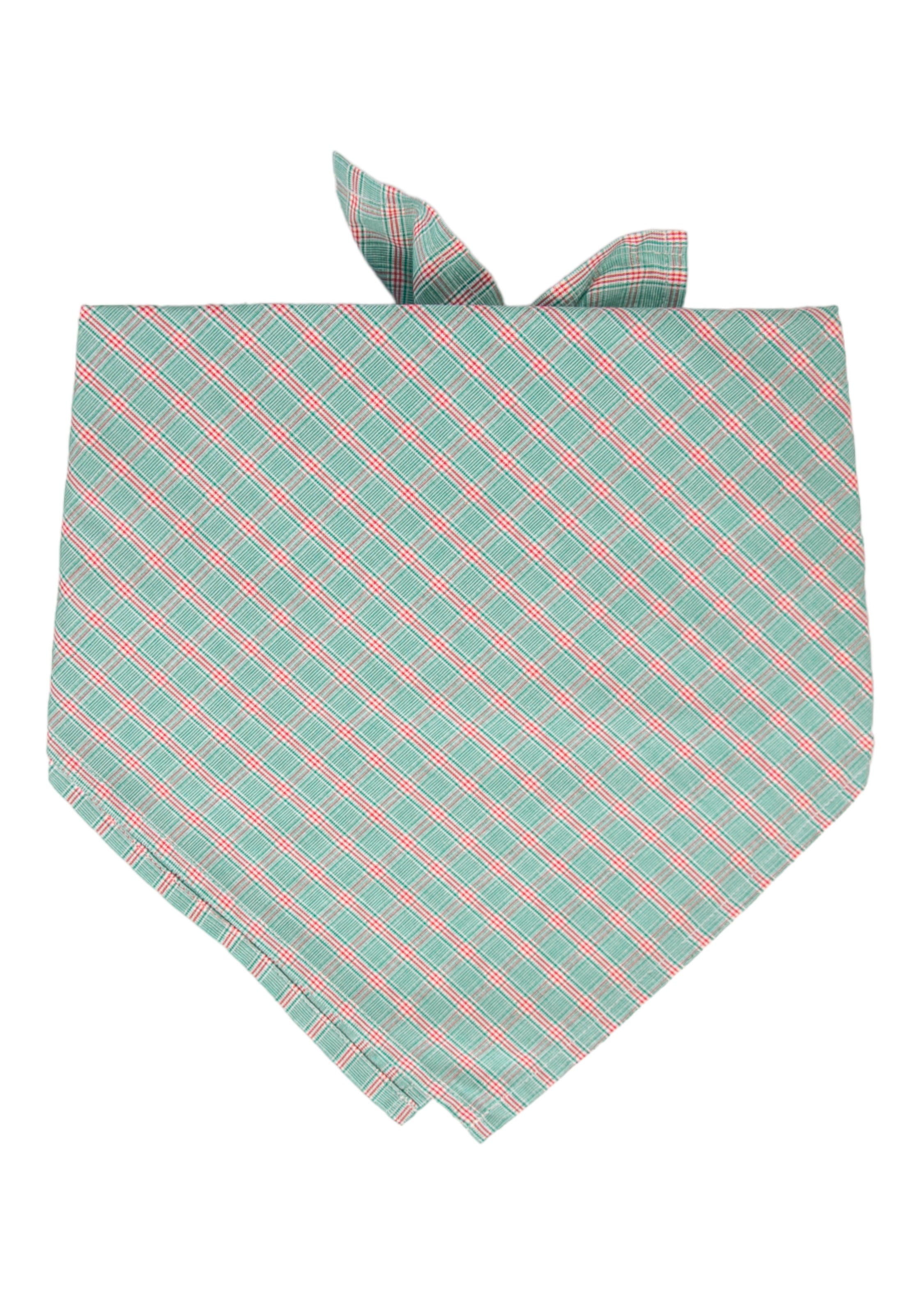 A crisp, cool plaid dog bandana in green—perfect for holiday photos, spring strolls, or just turning heads year-round.