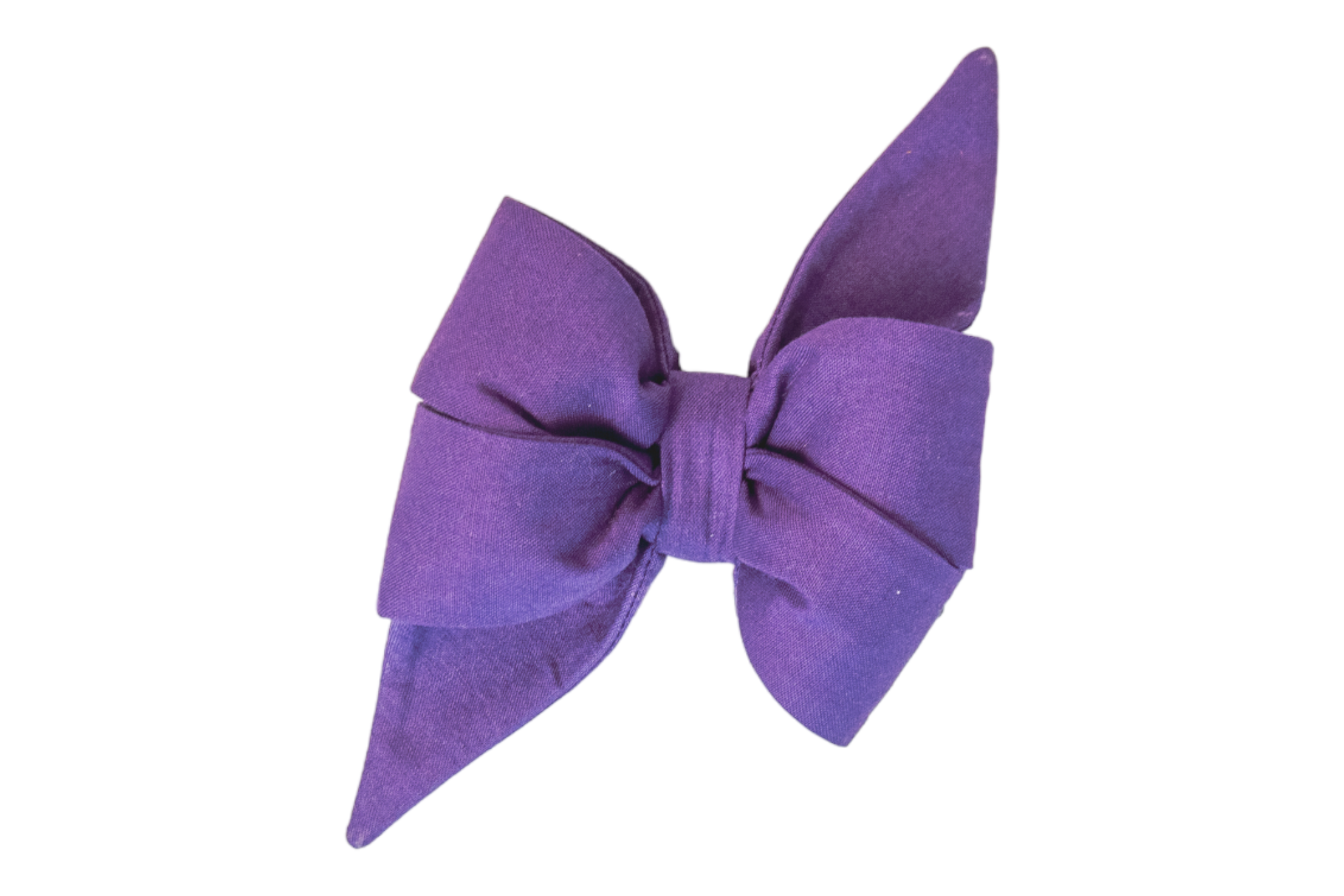 Large purple belle bow for dogs, a festive accessory that adds a pop of spooky-chic color to Halloween outfits or stylish flair year-round.