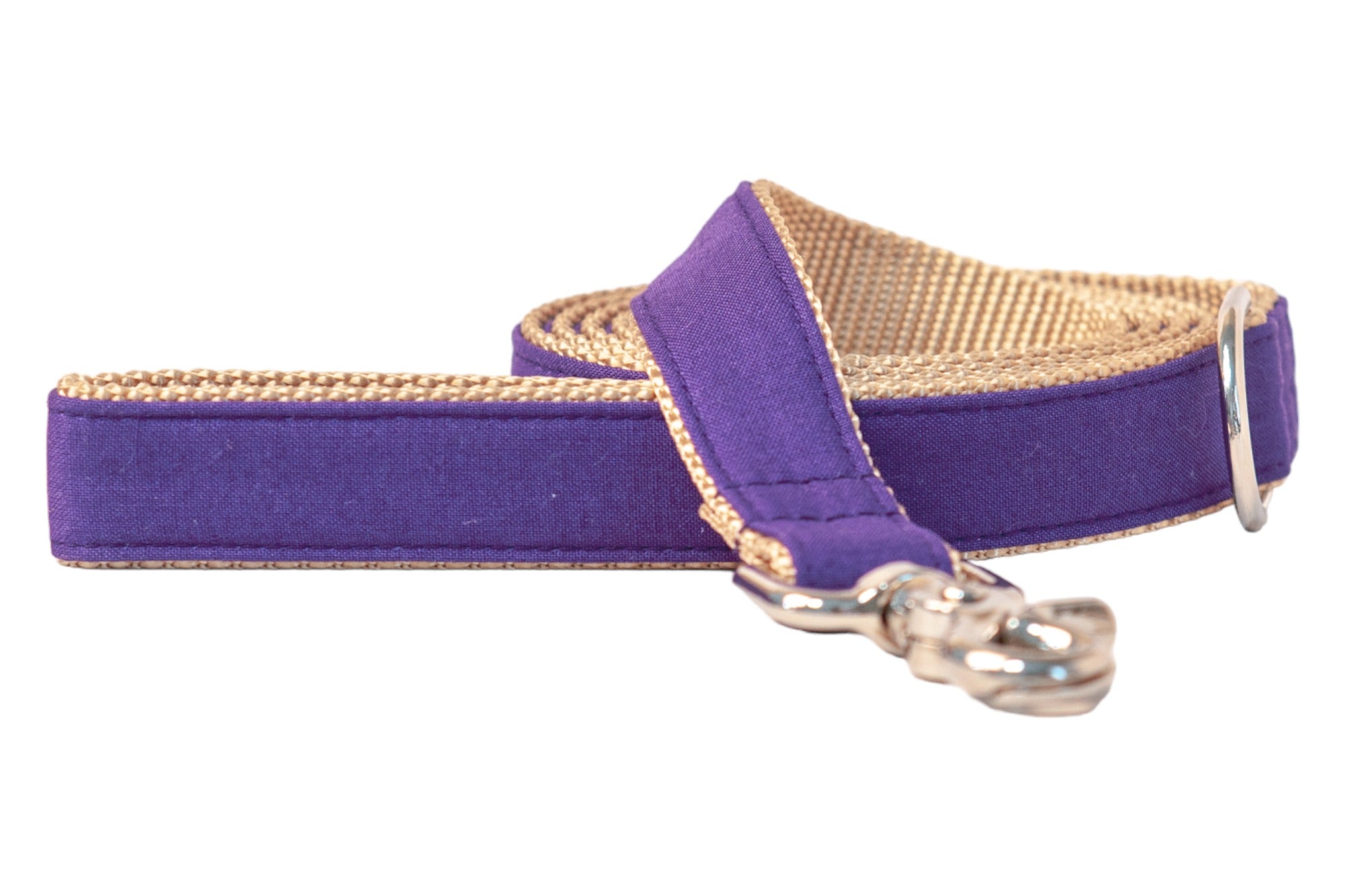 Purple dog leash with a sleek clasp, offering a stylish accessory perfect for Halloween walks, fall outings, or year-round use.