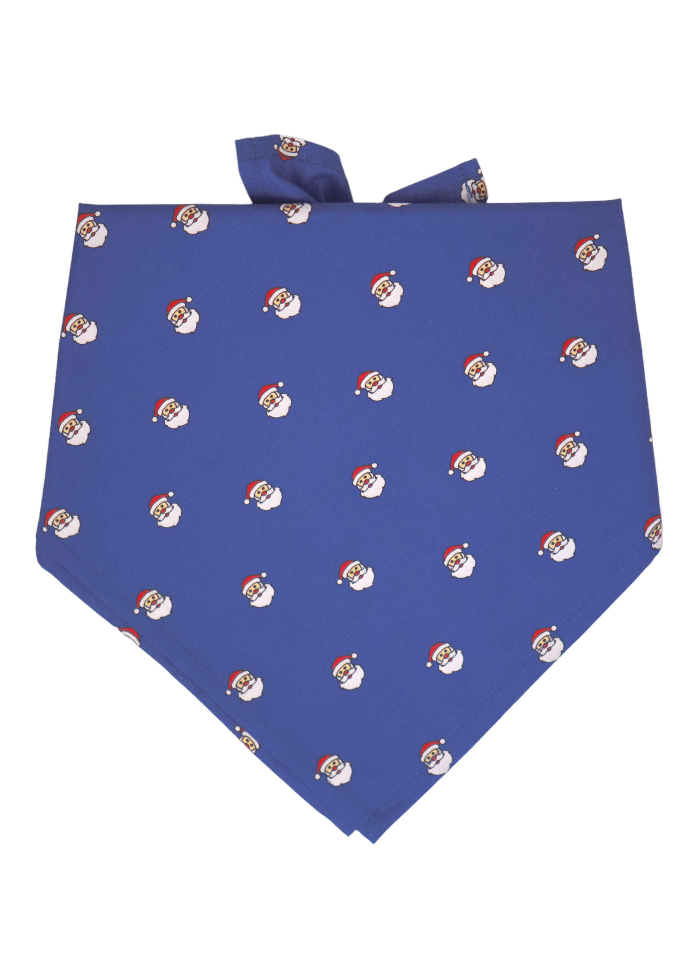 Tie on some Christmas charm with this blue holiday bandana for dogs, covered in a repeat Santa print—because festive fashion isn’t just for humans.