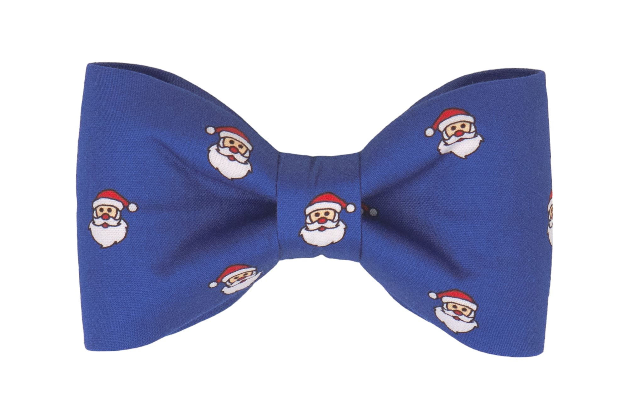 Bring on the ho-ho-holiday vibes with this blue bow tie for dogs, decked out in jolly Santa face prints and ready to steal the show at festive gatherings.