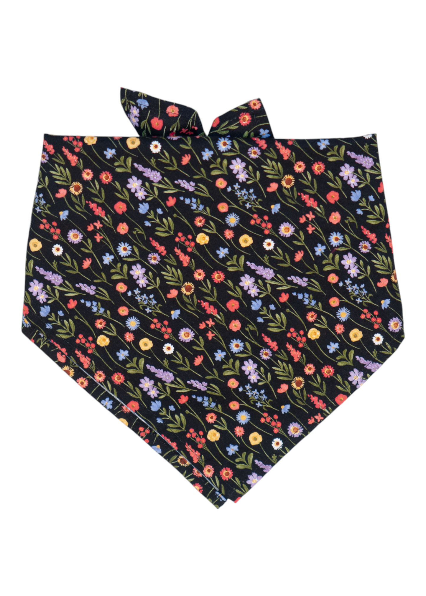 Blooms on Black Dog Bandana - Crew LaLa