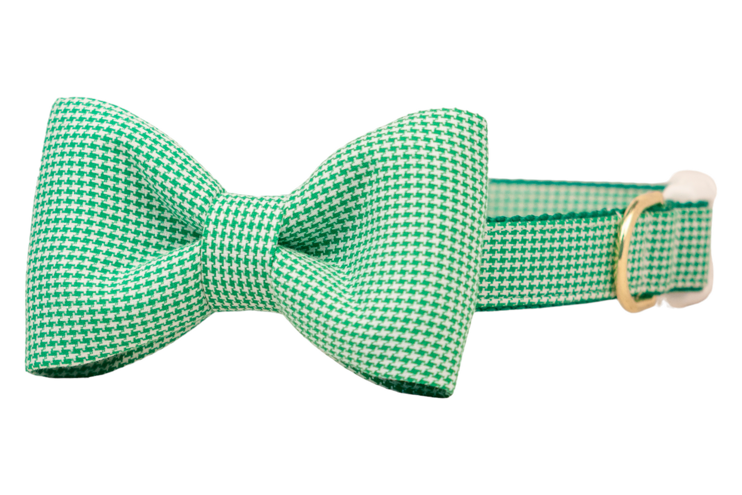 Green Houndstooth Bow Tie Dog Collar - Crew LaLa