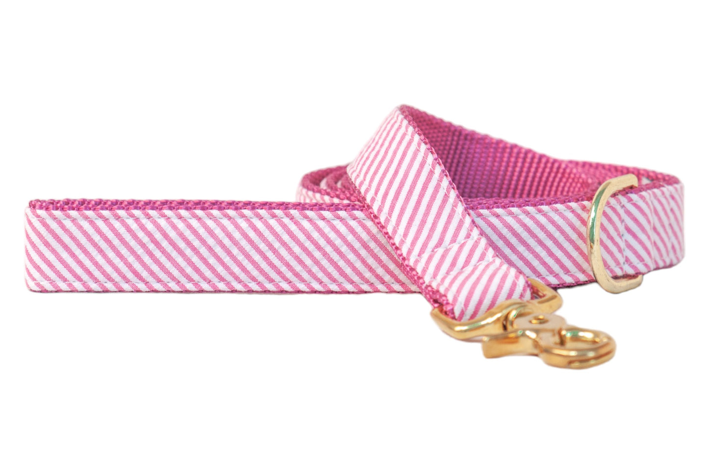Fuchsia Seersucker Matching Leash - Crew LaLa