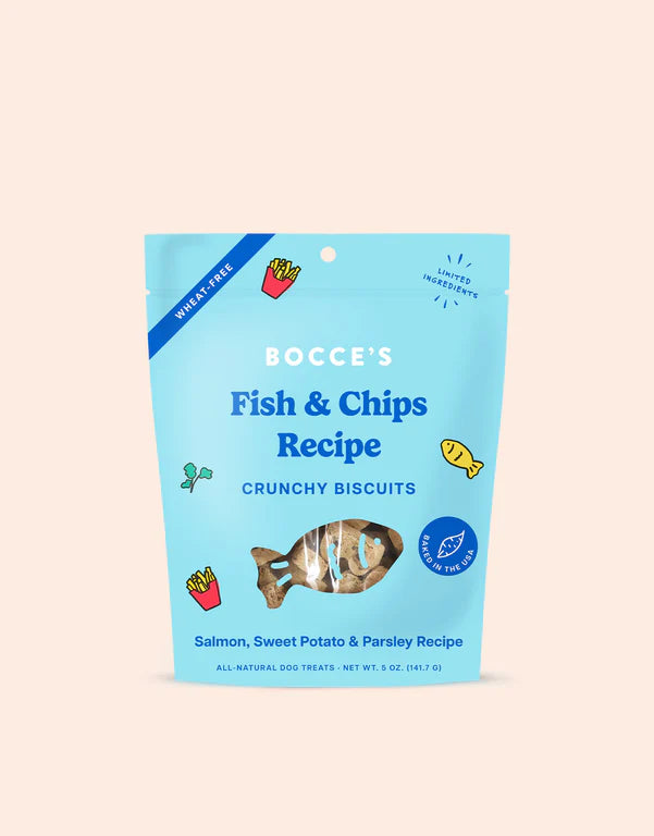 Bocce's "Fish & Chips" Dog Treats - Crew LaLa