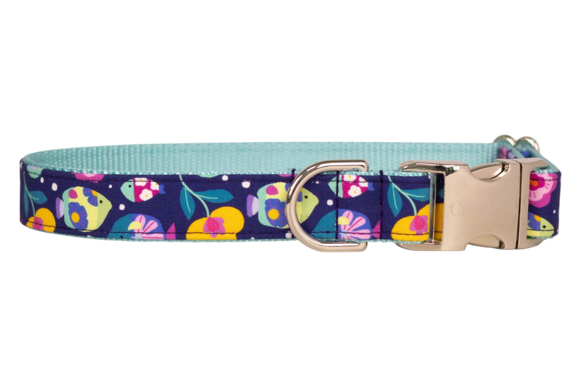 Floral Fish Belle Bow Dog Collar - Crew LaLa