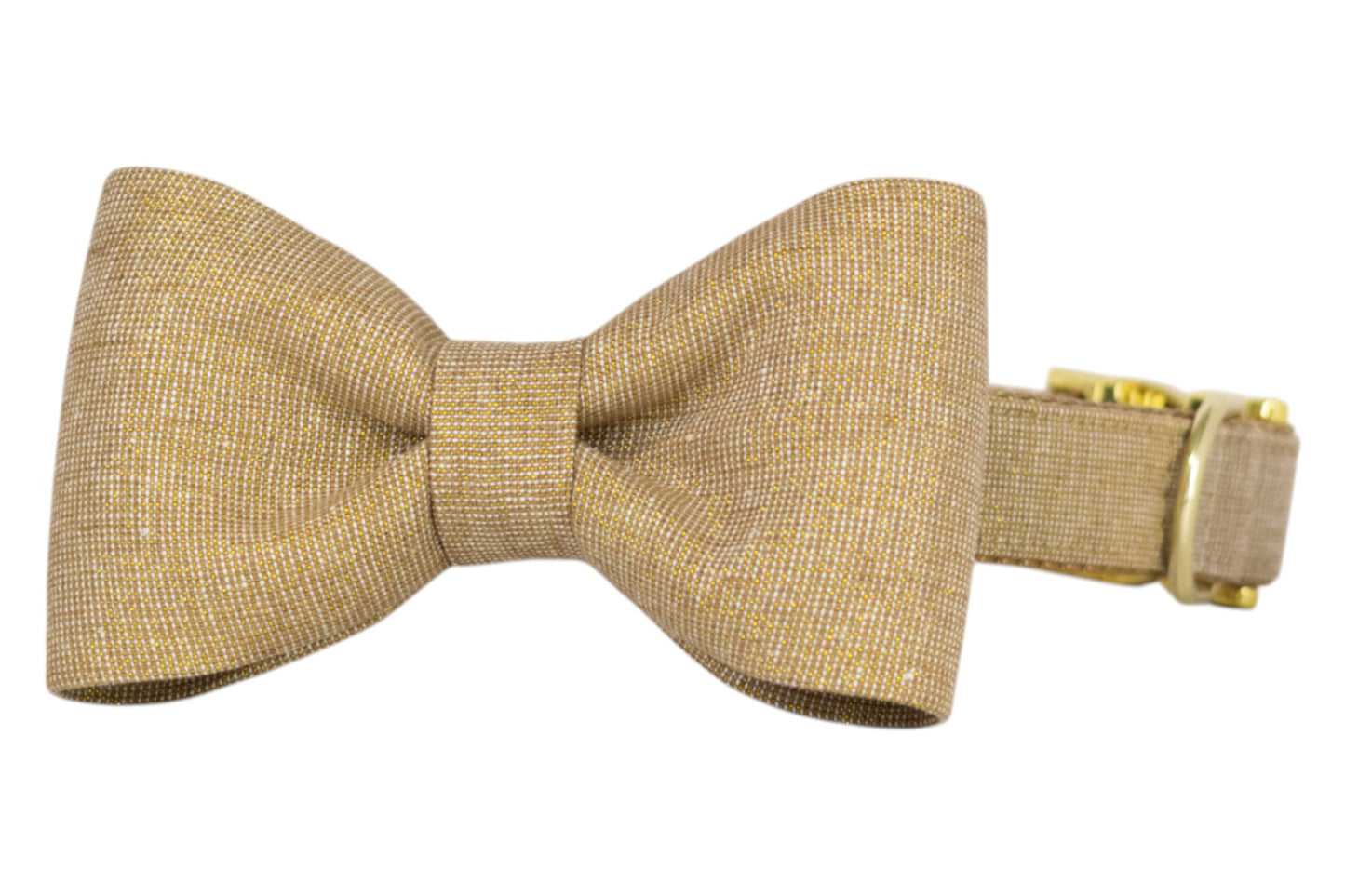 Golden Glitter Bow Tie Dog Collar - Crew LaLa