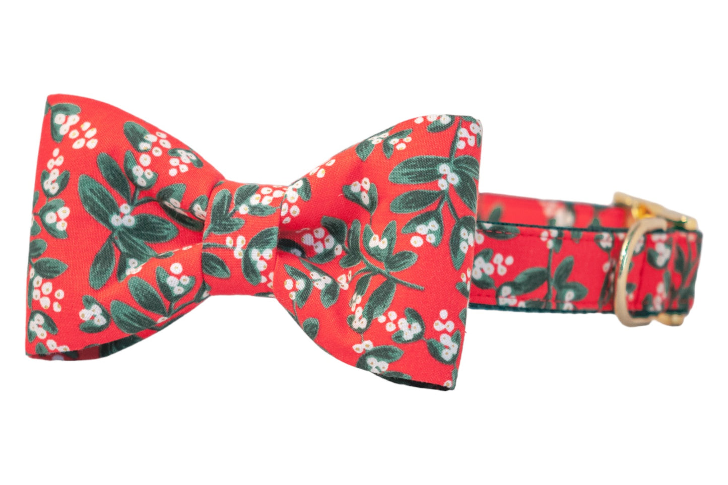 Under the Mistletoe Bow Tie Dog Collar