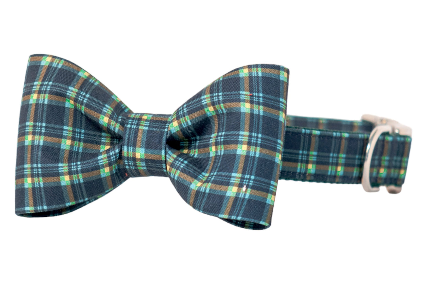 Cypress Plaid Bow Tie Dog Collar - Crew LaLa