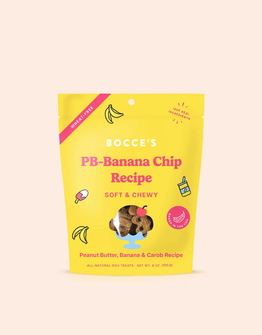 Bocce's "PB-Banana Chip" Soft & Chewy Dog Treats - Crew LaLa