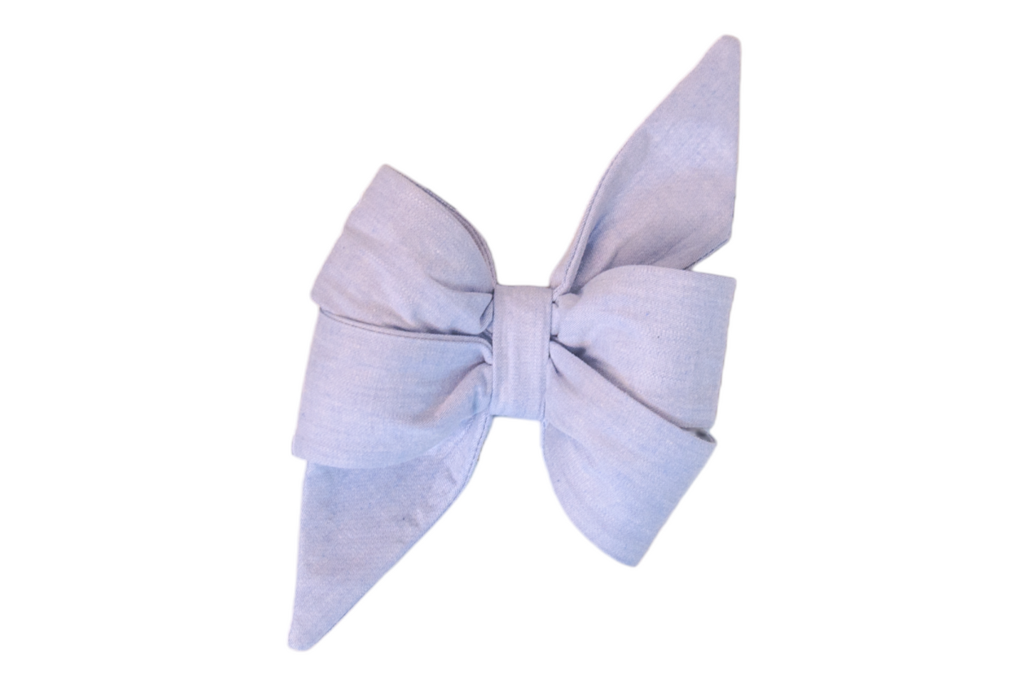 Powder Blue Linen Belle Bow - Crew LaLa