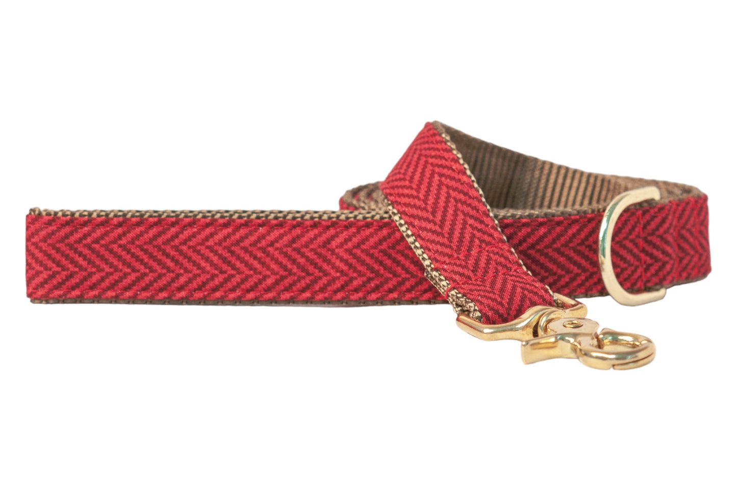 Red Herringbone Leash