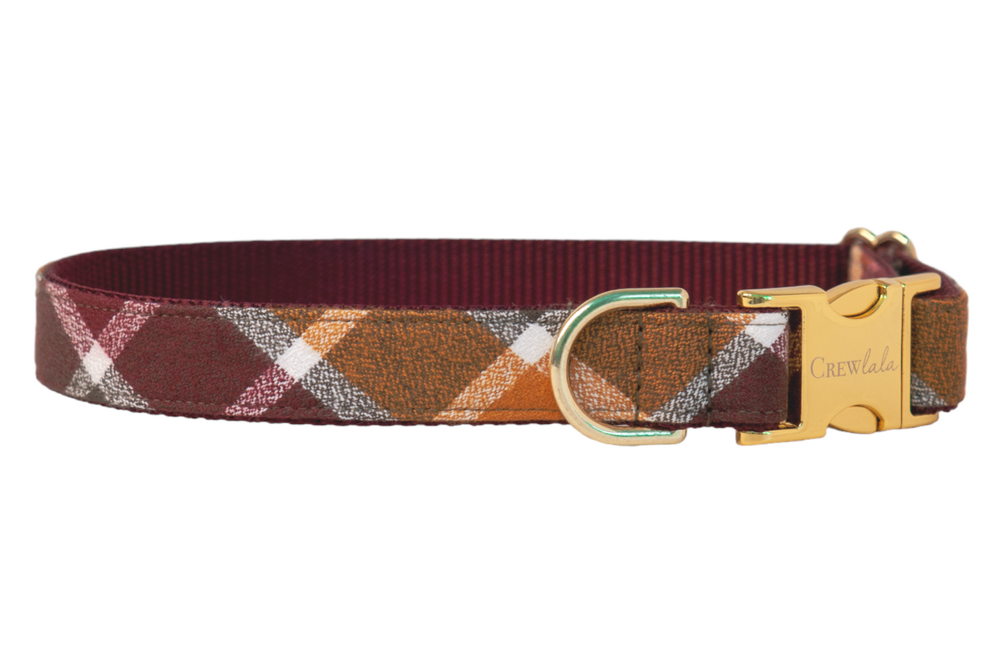 Spiced Cider Flannel Bow Tie Dog Collar - Crew LaLa