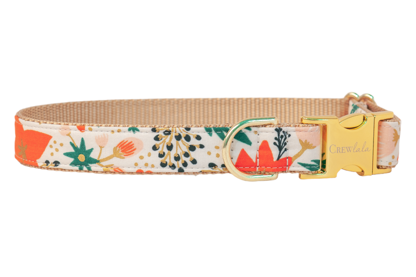 Spiced Orange Blossoms Belle Bow Dog Collar - Crew LaLa
