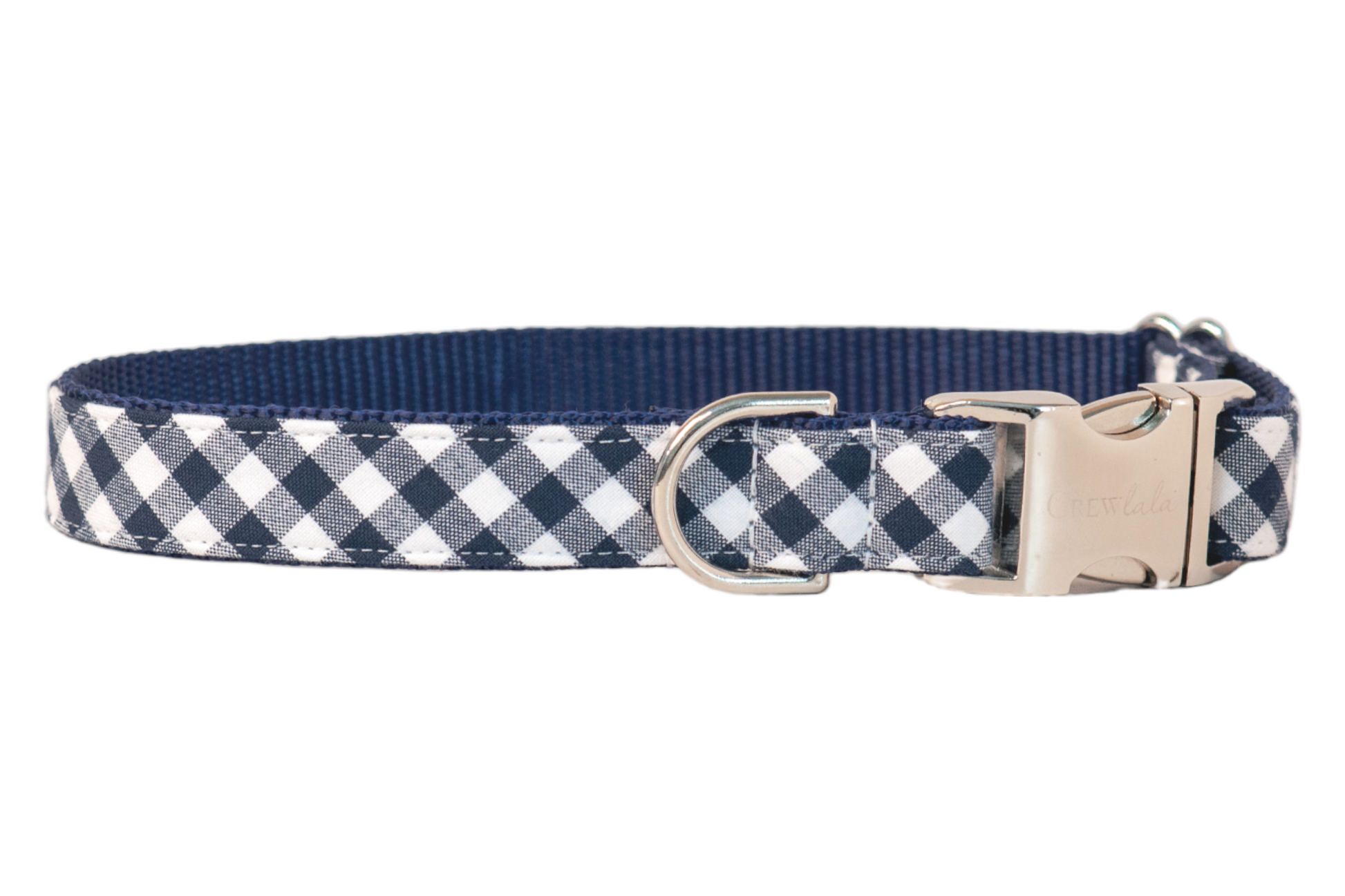 Navy Picnic Plaid Bow Tie Dog Collar - Crew LaLa