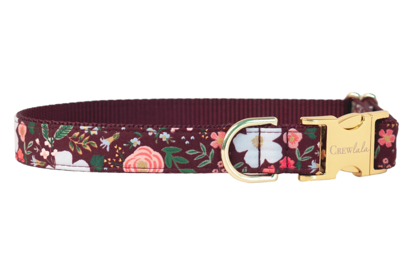 Bordeaux Blooms Bow Tie Dog Collar - Crew LaLa