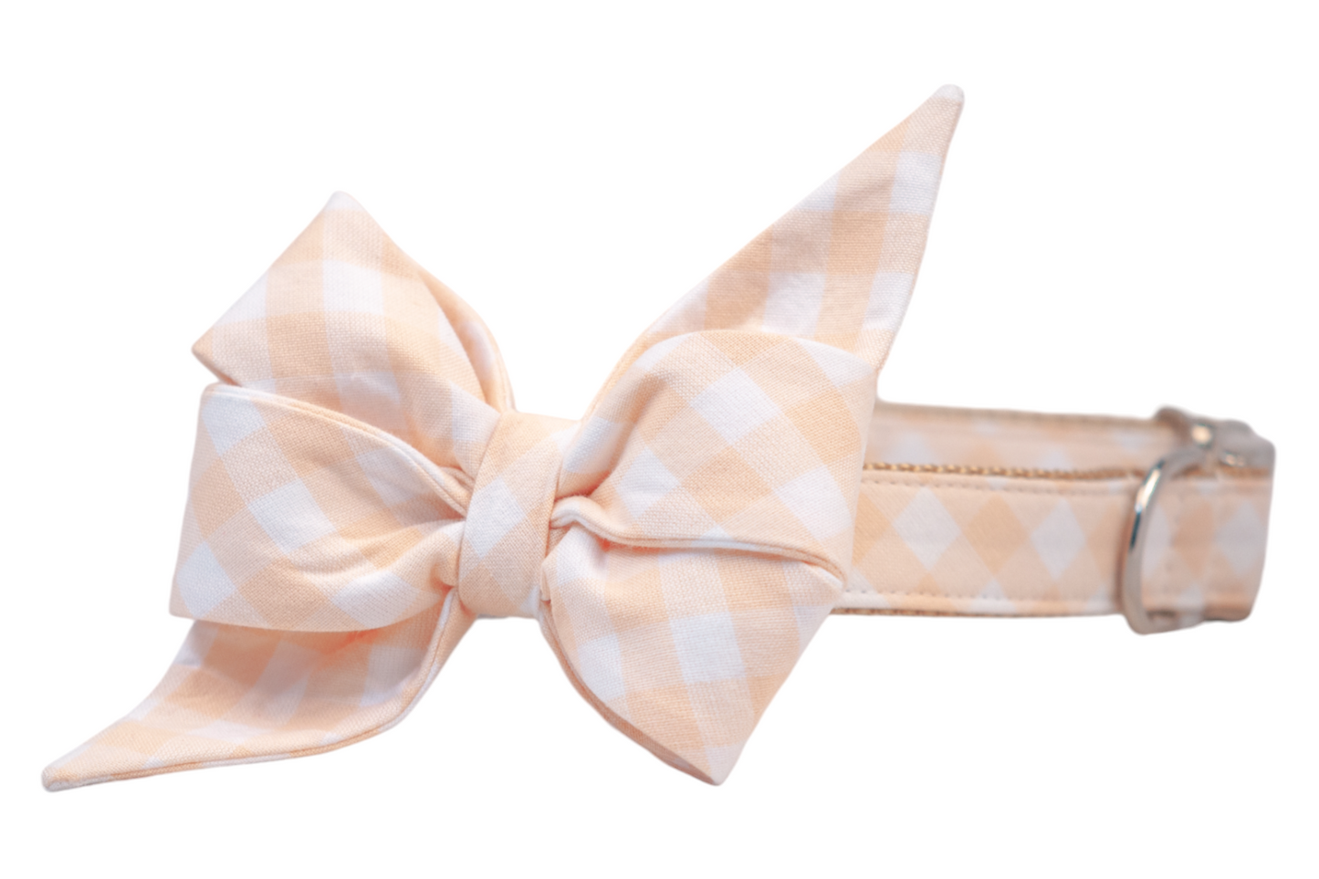 Sandy Check Belle Bow Dog Collar - Crew LaLa