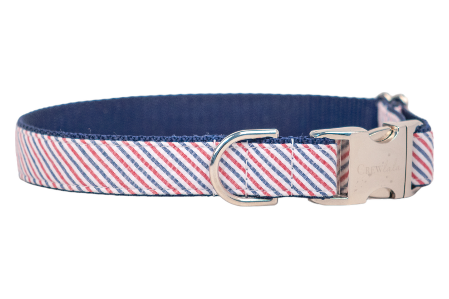 Americana Red & Blue Seersucker Belle Bow Collar