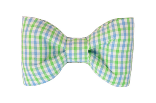 Lime and Blue Island Gingham Bow Tie - Crew LaLa
