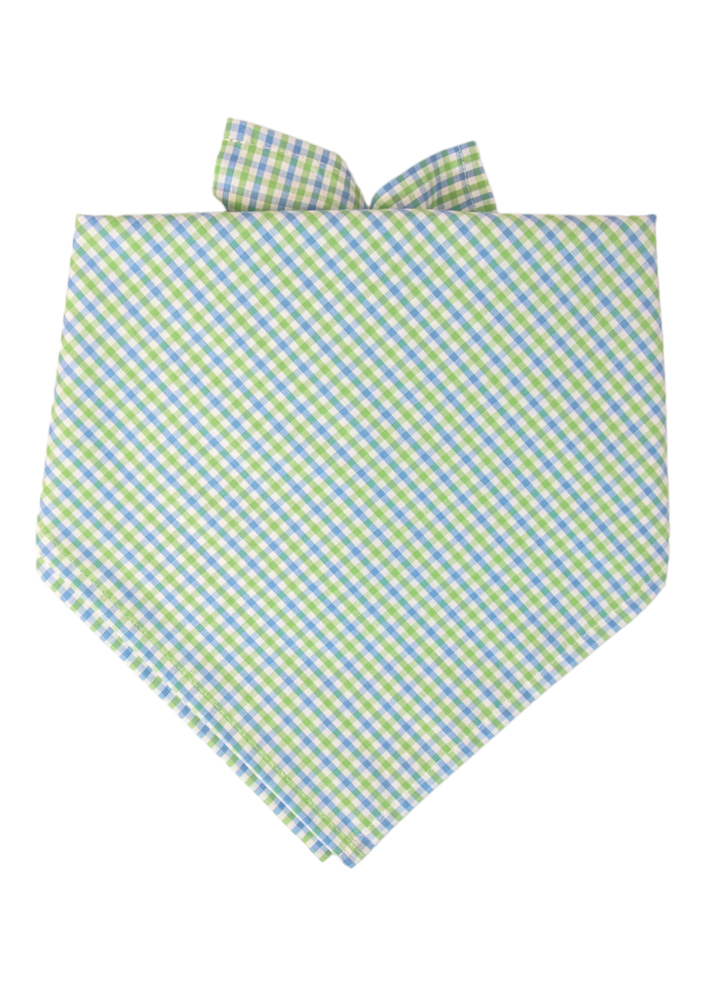 Lime & Blue Island Gingham Dog Bandana - Crew LaLa