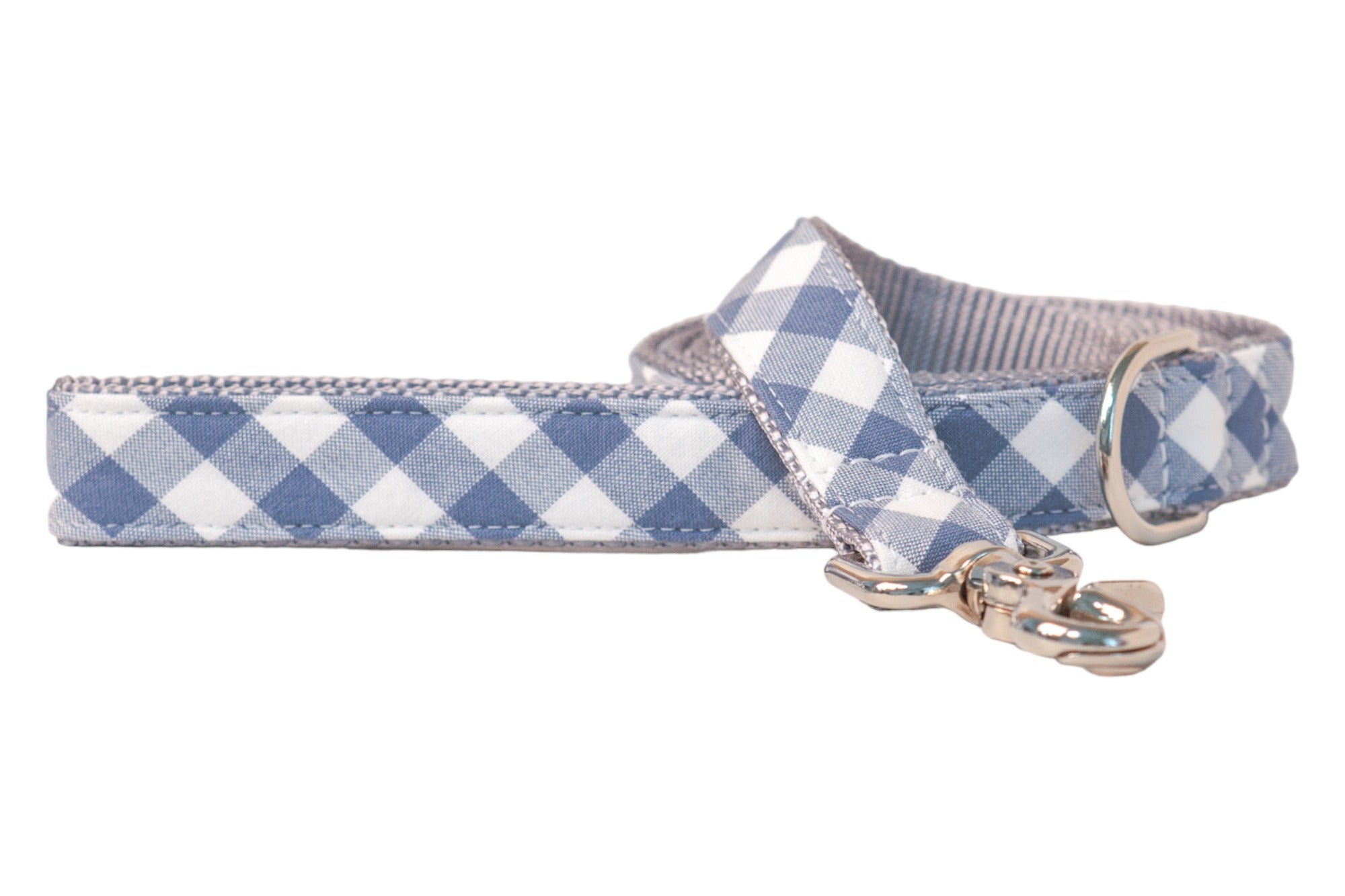 Slate Blue Check Matching Leash - Crew LaLa