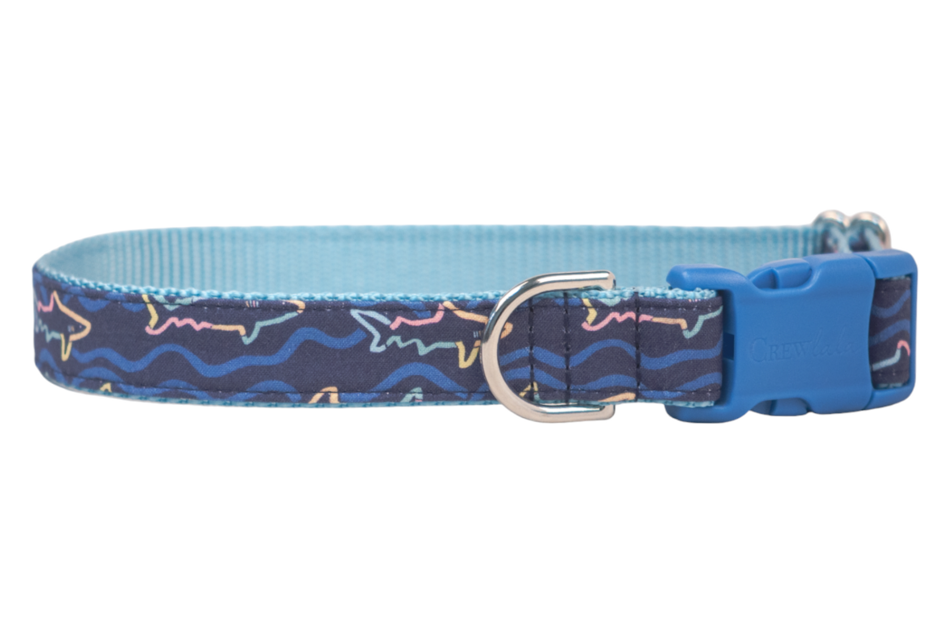 Neon Sharks Bow Tie Dog Collar - Crew LaLa