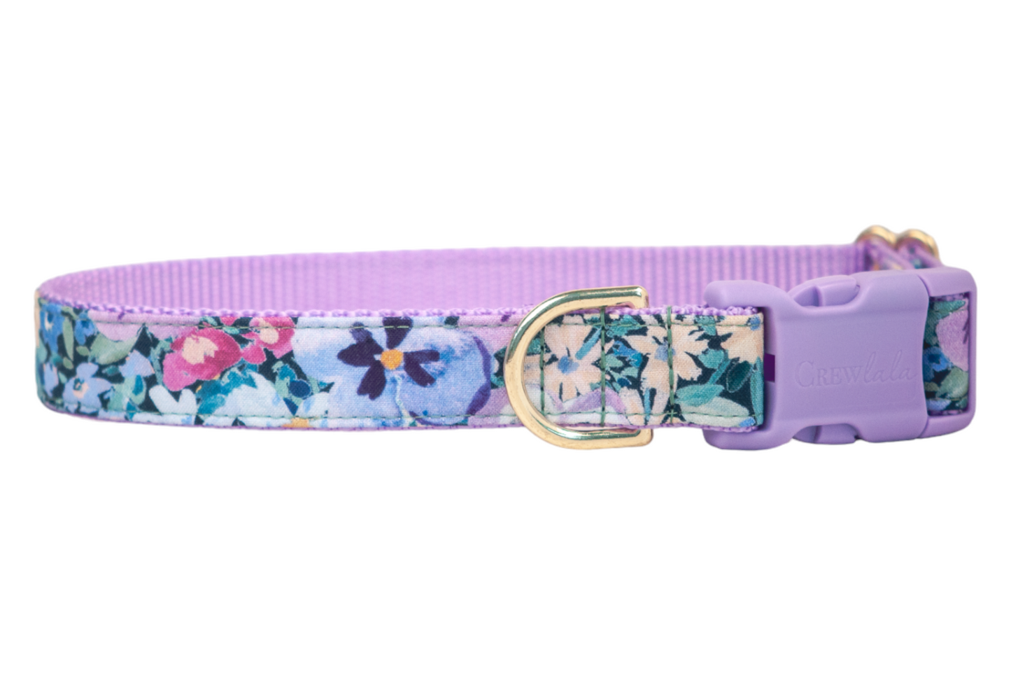 Purple Pansies Dog Collar - Crew LaLa