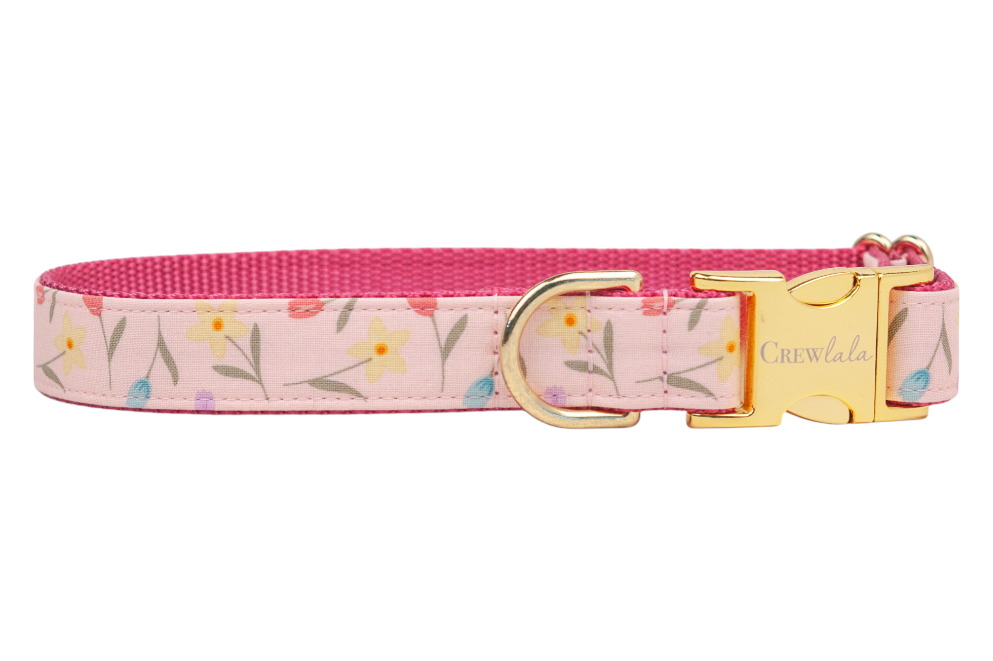 Rosy Tulips Belle Bow Dog Collar - Crew LaLa