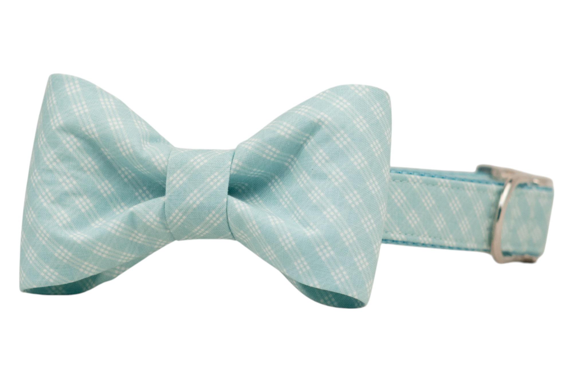 Blue Lattice Bow Tie Dog Collar - Crew LaLa
