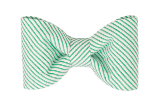 Full Court Green Seersucker Dog Bow Tie
