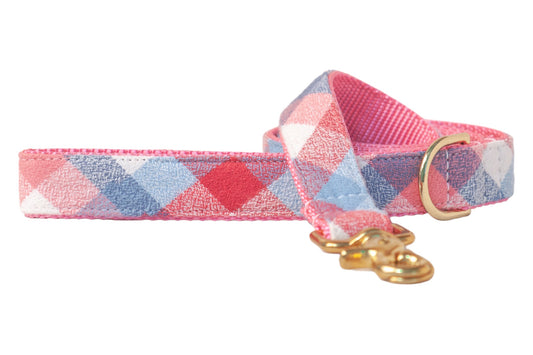 Telluride Flannel on Pink Matching Leash - Crew LaLa