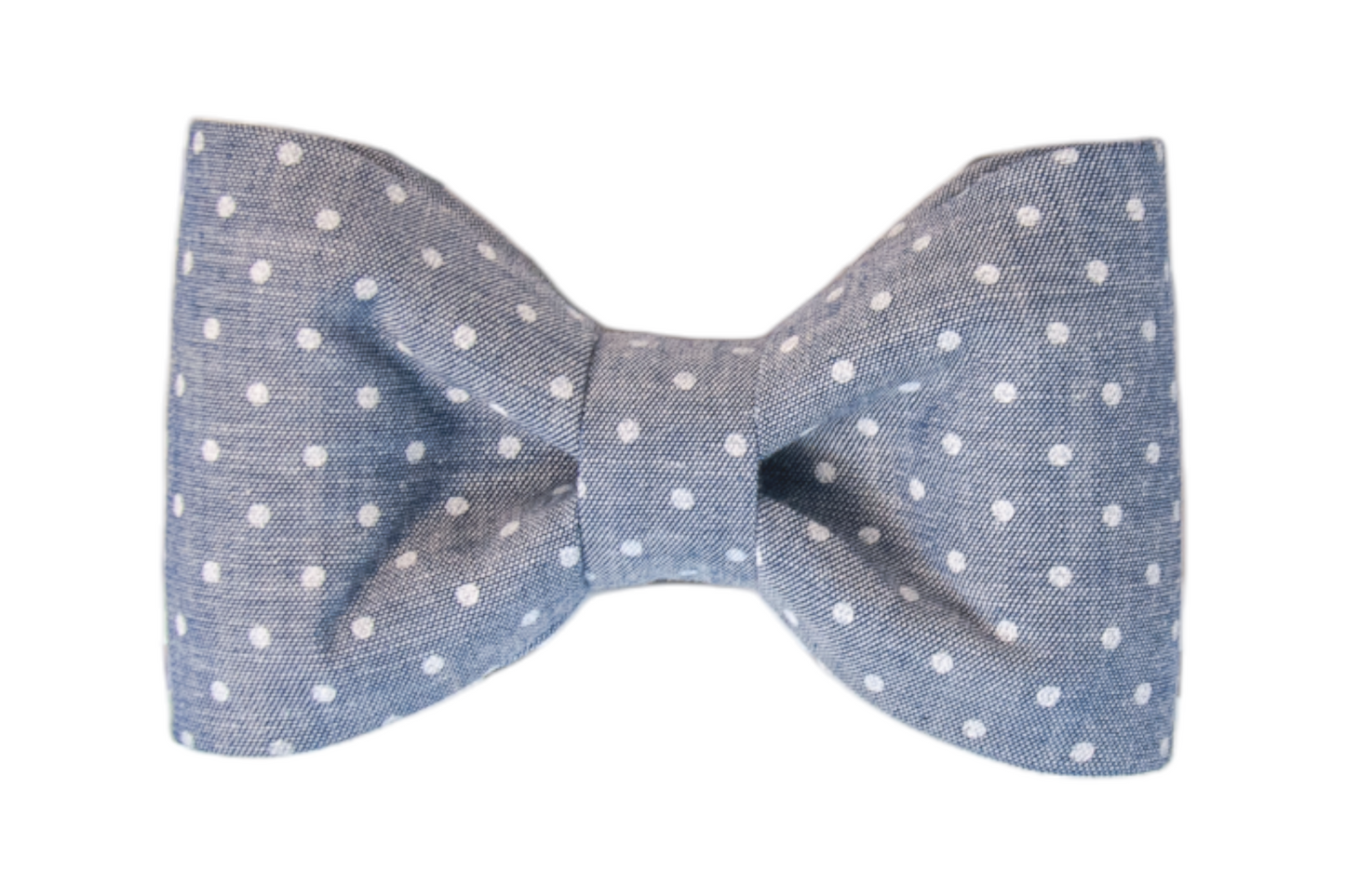 Tiny Dots on Chambray Bow Tie - Crew LaLa